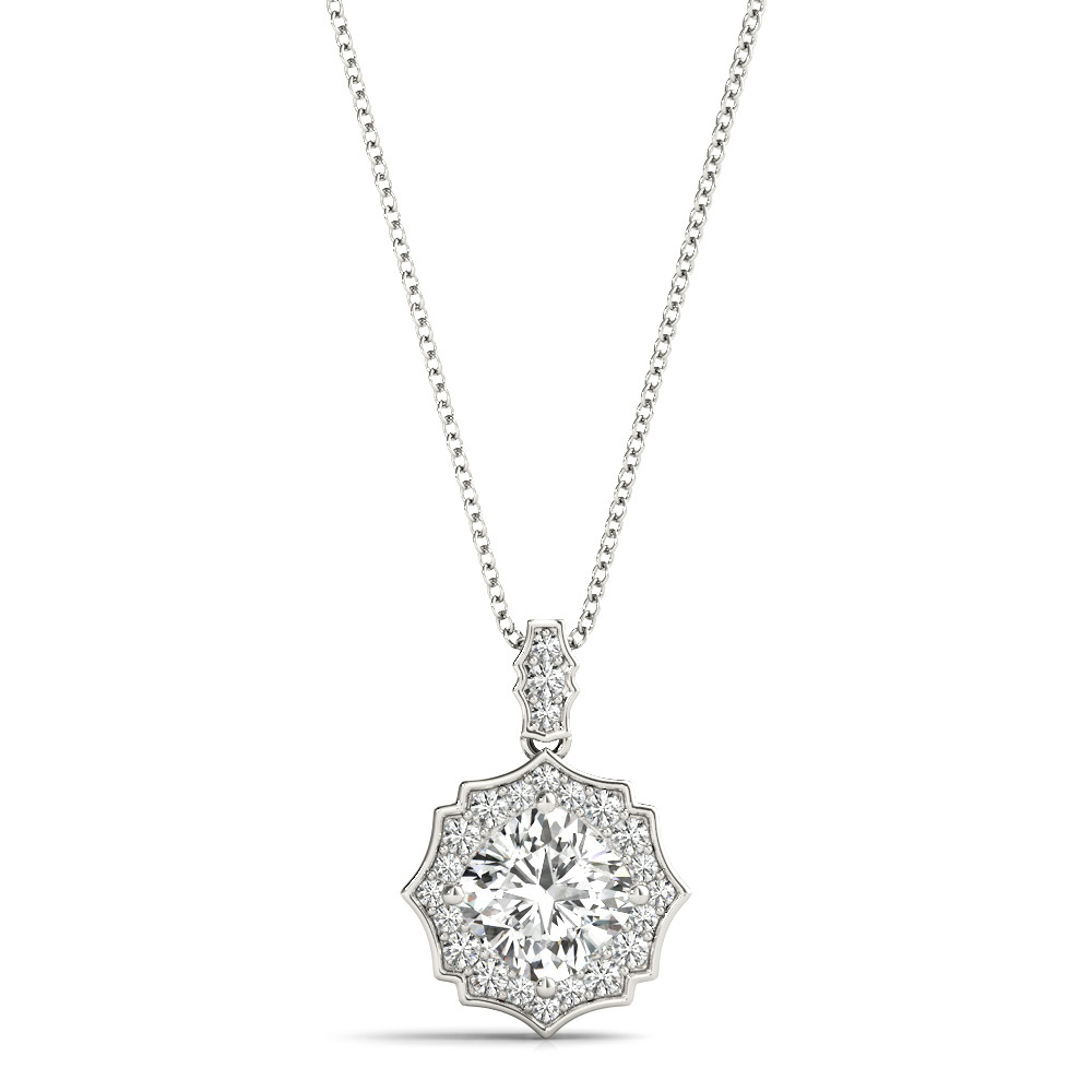 SCALLOPED CUSHION HALO PENDANT