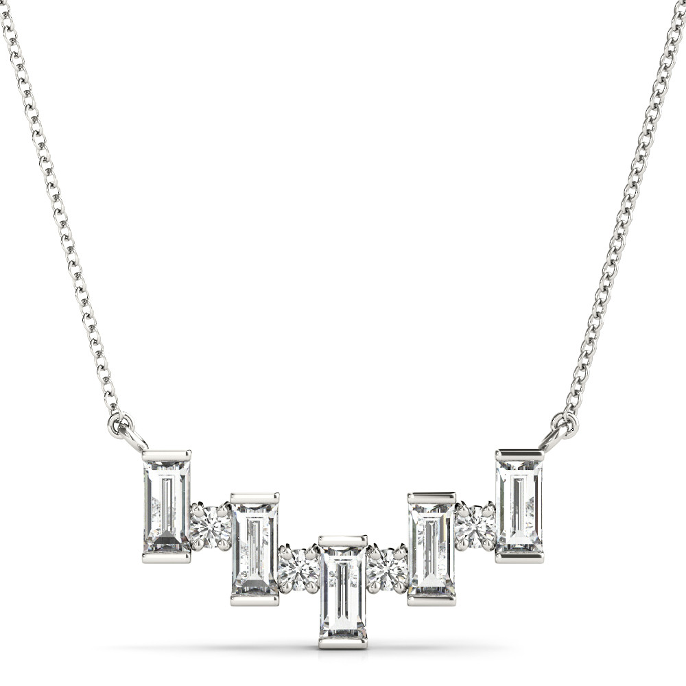 EMERALD CUT & ROUND PENDANT