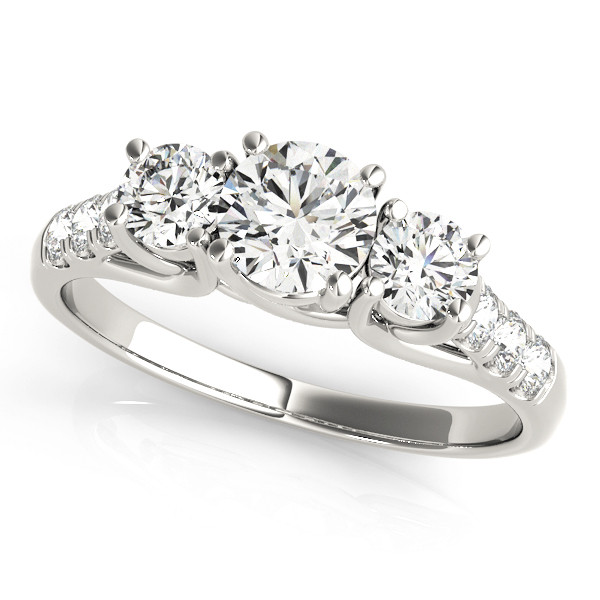 ENGAGEMENT RINGS 3 STONE ROUND