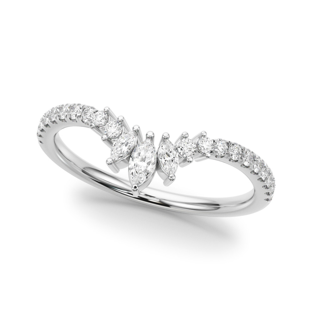 LAB GROWN DIAMOND FASHION RING MARQUISE & ROUND