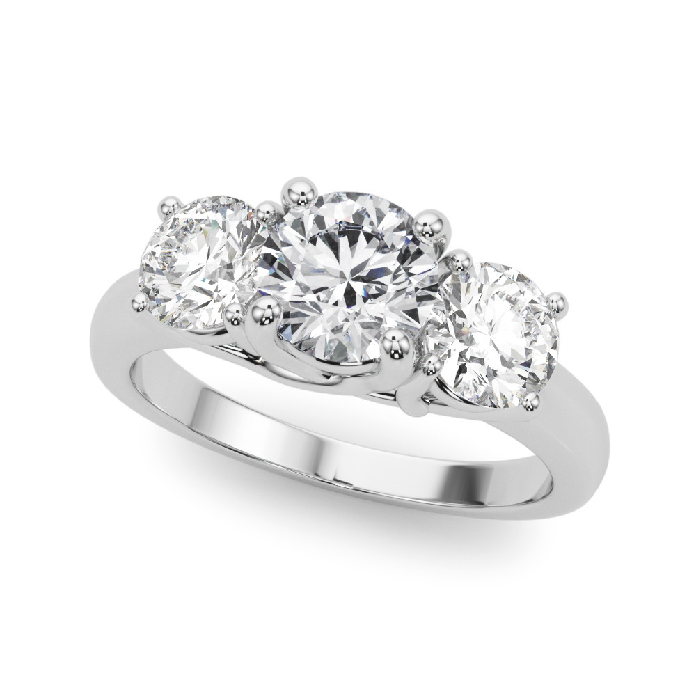 LAB GROWN DIAMOND 3 STONE ENGAGEMENT RING ROUND