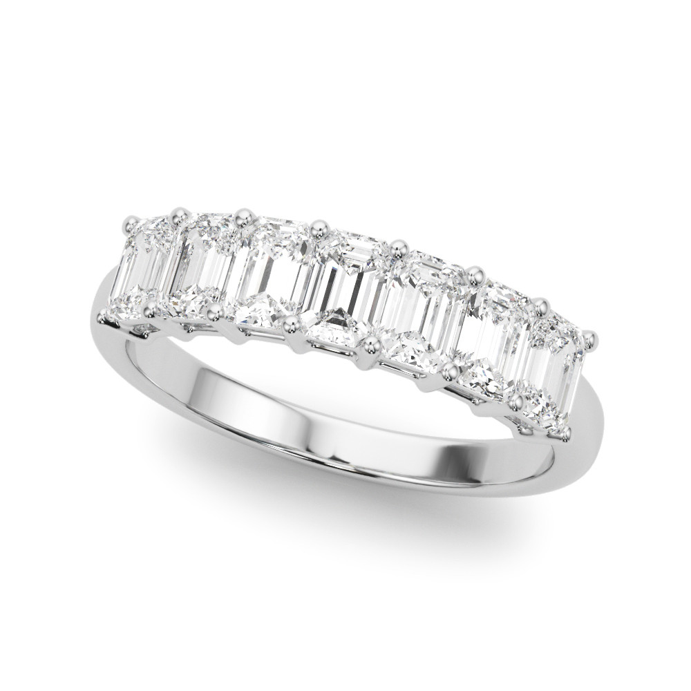 LAB GROWN DIAMOND 7 STONE BAND EMERALD CUT