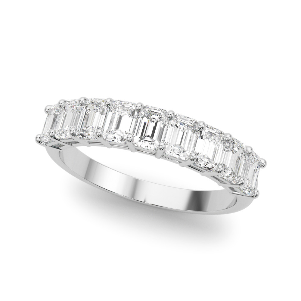 LAB GROWN DIAMOND 9 STONE BAND EMERALD CUT