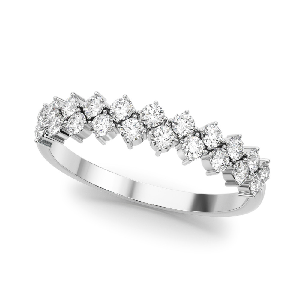 LAB GROWN DIAMOND TWO ROW BAND ROUND