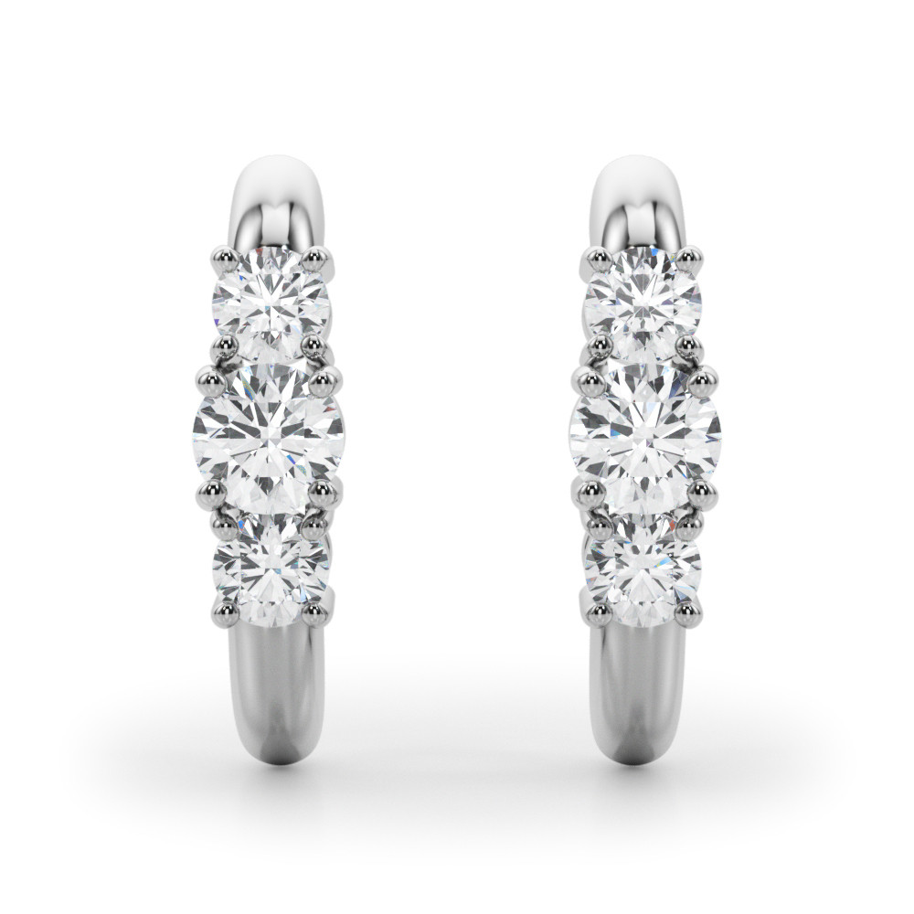 LAB GROWN DIAMOND 3 STONE EARRINGS