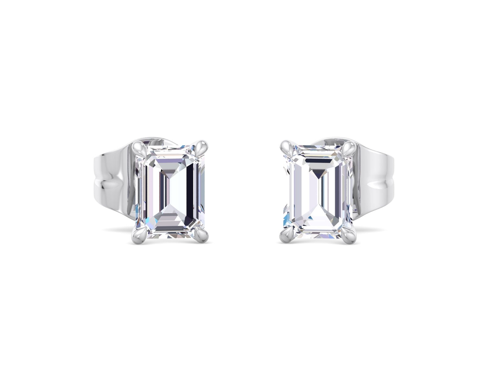 1/2CTTW LAB EMERALD CUT STUDS