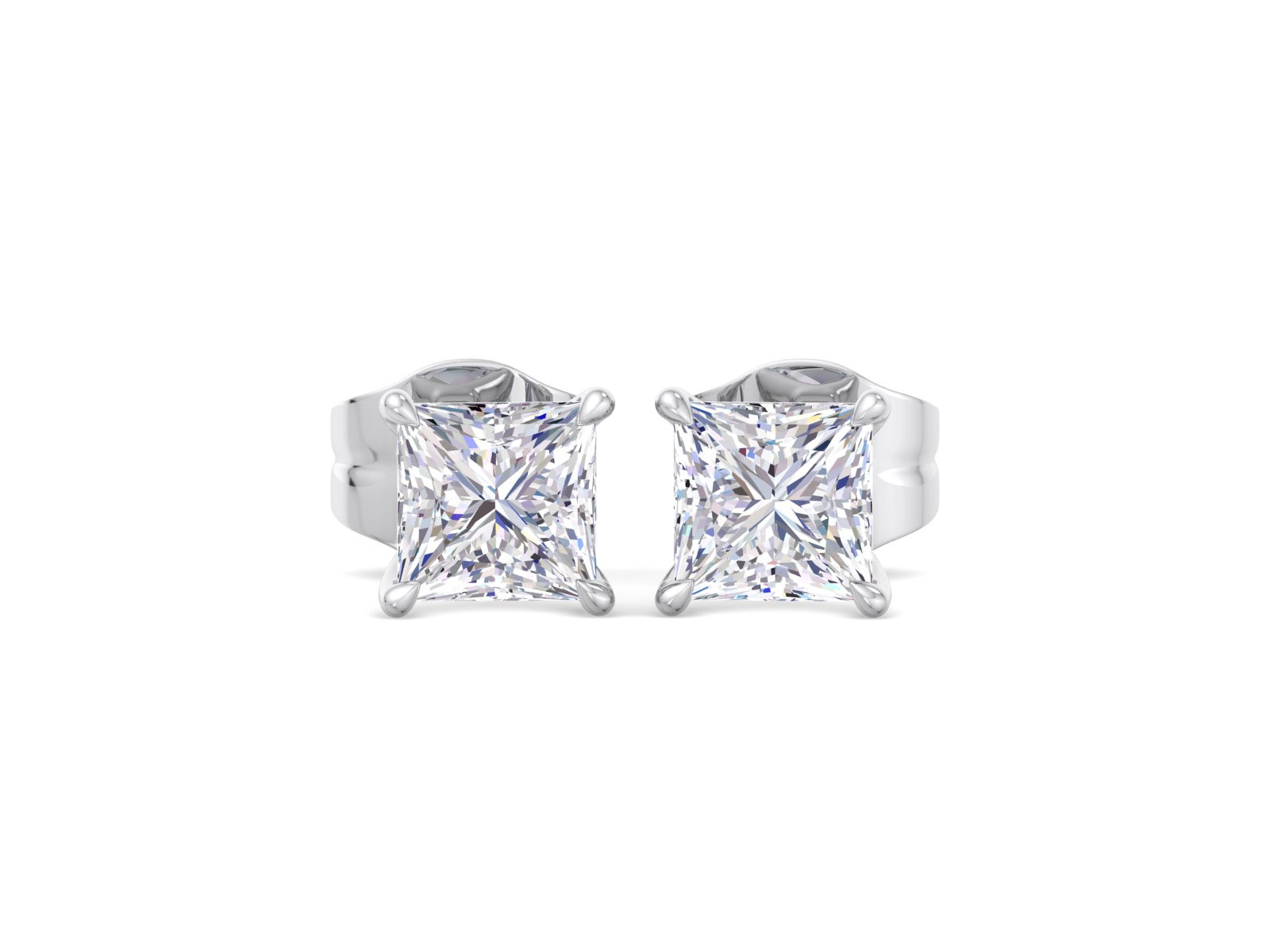 1CTTW LAB PRINCESS CUT STUDS