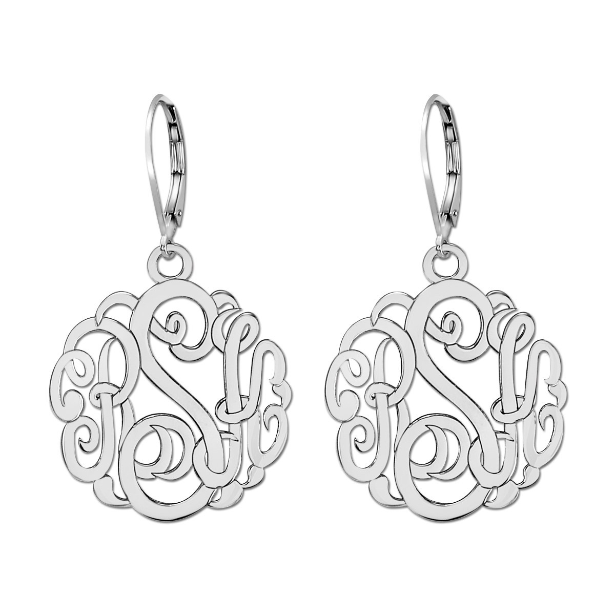 25MM MONOGRAM LEVER BACK EARRING