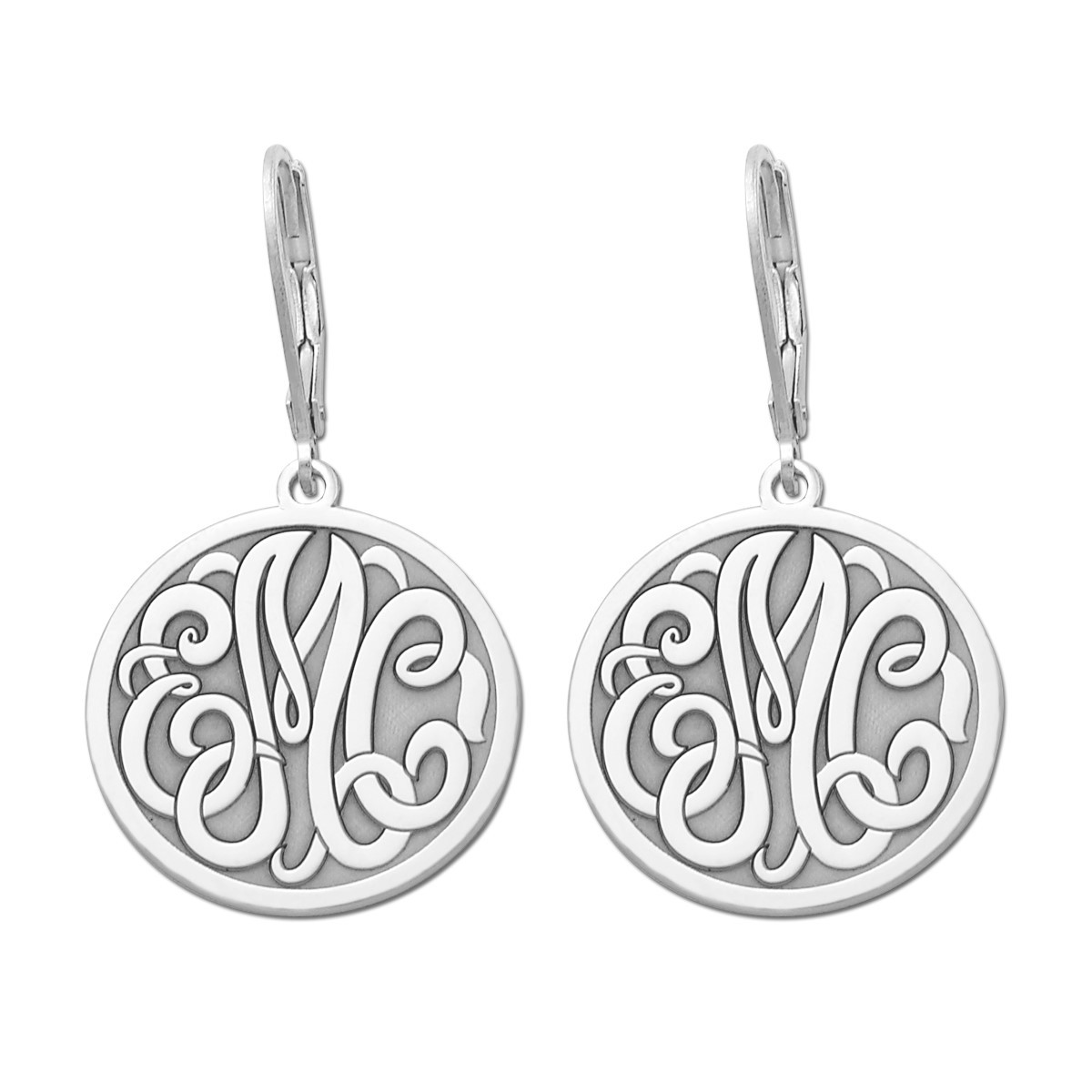 25MM MONOGRAM LEVER BACK EARRING