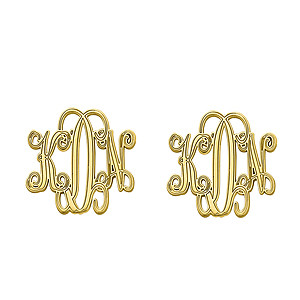 20MM POST & CLUTCH MONOGRAM EARRING