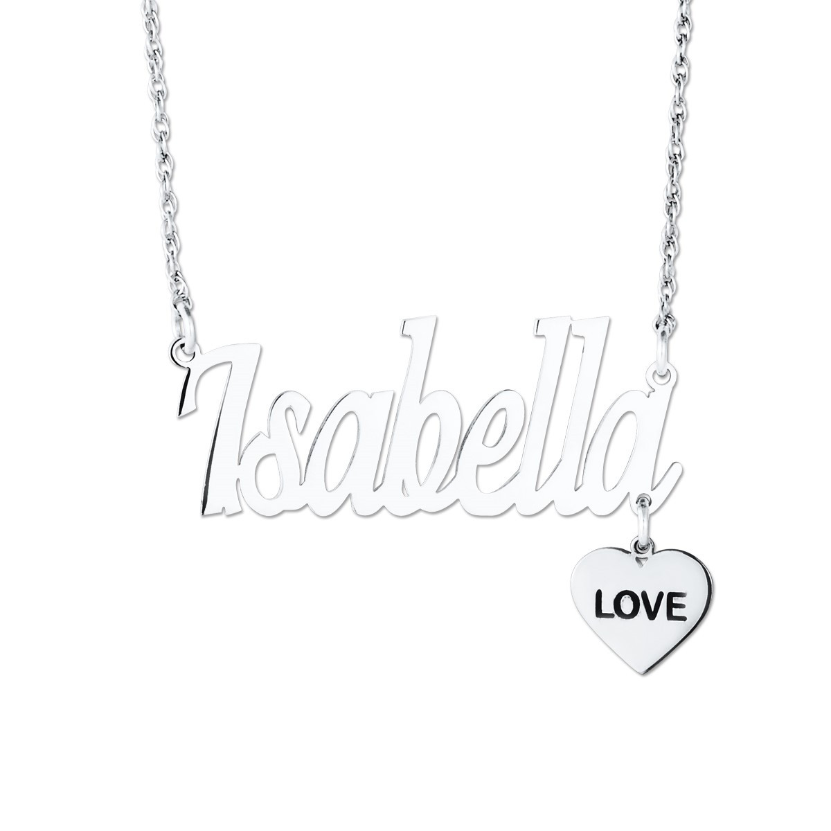 NAMEPLATE W/ LOVE CHARM DANGLE