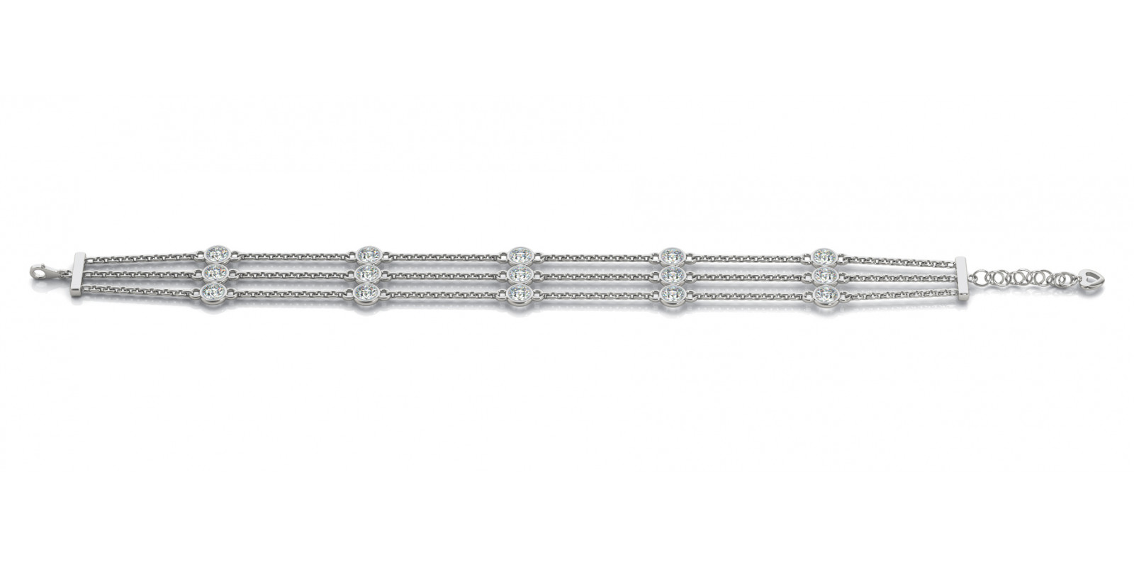 3 ROW DIAMONDS DIAMOND & CHAIN
