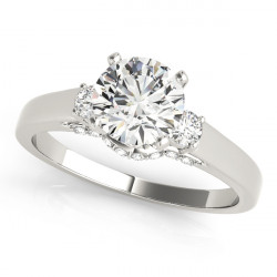 ENGAGEMENT RINGS 3 STONE ROUND