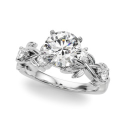 FLORAL LEAF DIA ENGAGEMENT RING