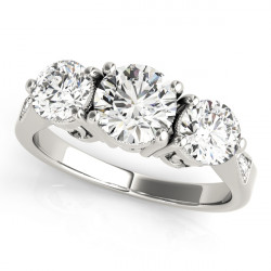 ENGAGEMENT RINGS 3 STONE ROUND