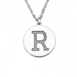 14K W 16mm Block Initial Pendant