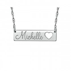 14K W 7 x 30mm Cut Out Heart Pendant